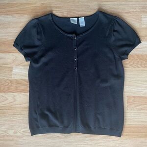 Black Short Sleeve Women's Top